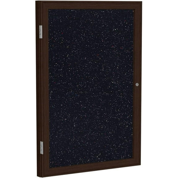 Ghent's Wood 36" x 36" 1 Door Enclosed Rubber Bulletin Board in Multi-Color