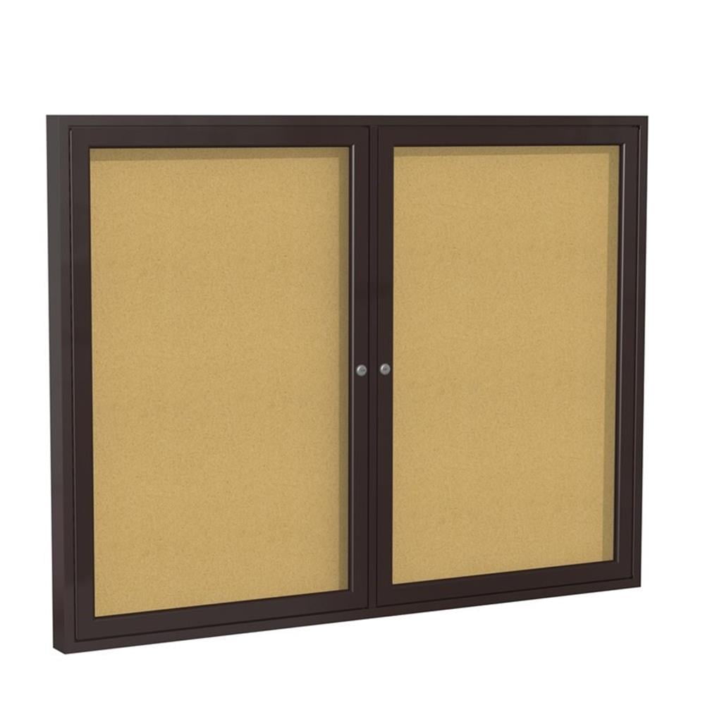 Ghent's Wood 36" x 48" 2 Door Enclosed Bulletin Board in Natural