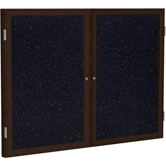 Ghent's Wood 36" x 48" 2 Door Enclosed Rubber Bulletin Board in Multi-Color