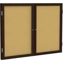 Ghent's Wood 36" x 60" 2 Door Enclosed Bulletin Board in Natural