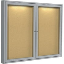 Ghent's Wood 36" x 60" 2 Door Enclosed Bulletin Board in Natural