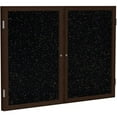 thumbnail image 1 of Ghent's Wood 36" x 60" 2 Door Enclosed Rubber Bulletin Board in Speckled Tan, 1 of 2