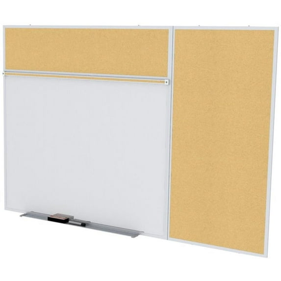 Ghent's Wood 4' x 16' Bulletin & Magnetic Whiteboard B-Set in Tan