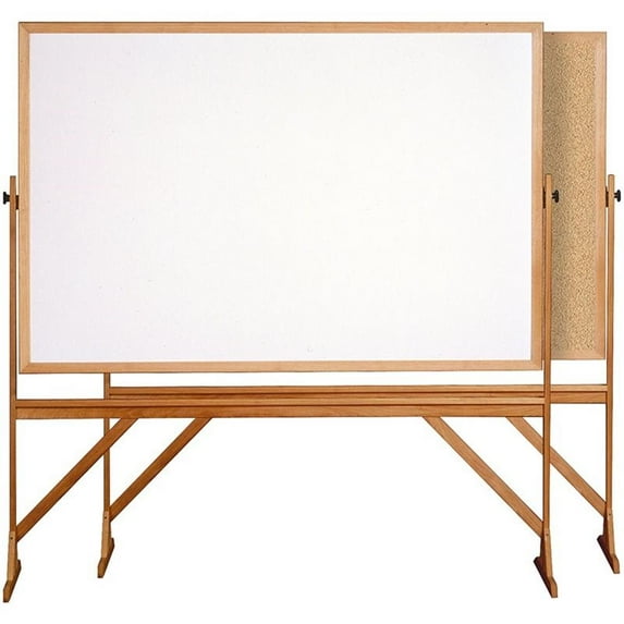 Ghent's Wood 4' x 6' Reversible Cork Bulletin & Whiteboard in Natural