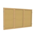 thumbnail image 1 of Ghent's Wood 48" x 96" 3 Door Enclosed Bulletin Board in Natural, 1 of 3