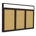 thumbnail image 1 of Ghent's Wood 48" x 96" 3 Door Enclosed Headliner Bulletin Board in Natural, 1 of 2