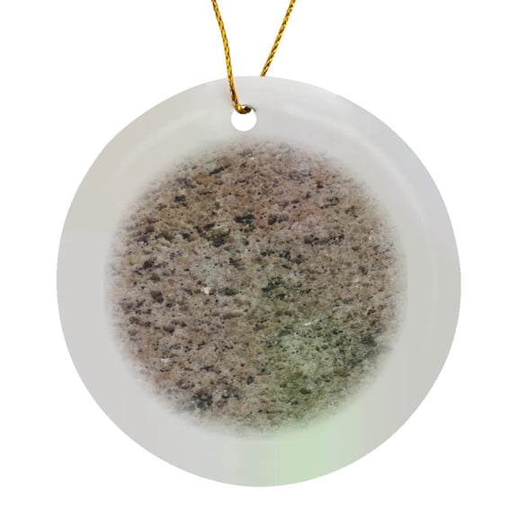 3drose, Ghibli Beige Granite Print, Circle Porcelain Ornament