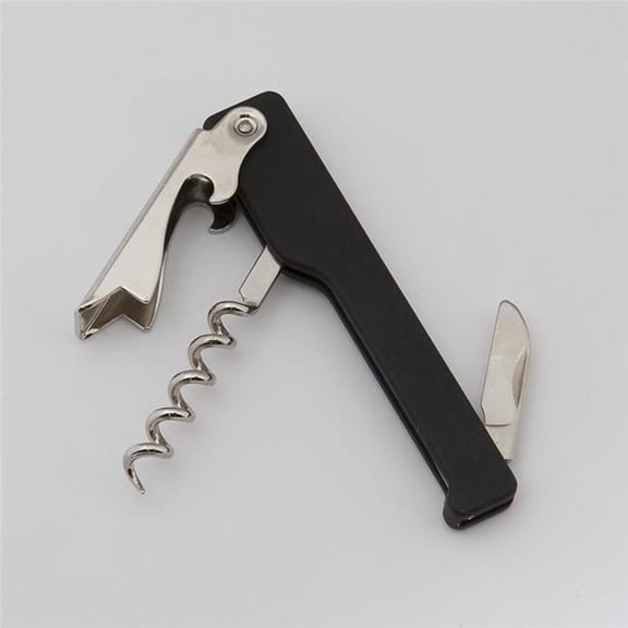 Ghidini V134 Waiter Style Corkpuller with Knife Wine Opener - Black & Silver