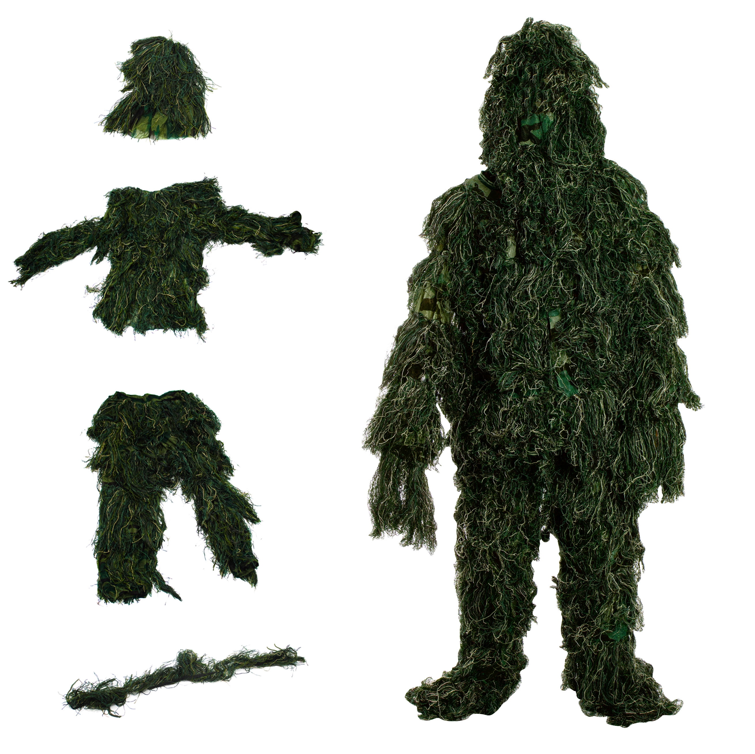 Ghillie Suit Piece Set Woodland and Forest Design One Size