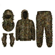 Ghillie Suit,Ghillie Suit Full Gloves Set 3D Leafy, Suit Ghillie Suit for Men ,Woodland Pants Jacket Hood for Outdoor ,Costume Wildlife Photography XXL