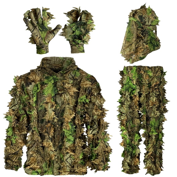Ghillie Suit Green Leaf Small-Medium 3D Leafy Camo Hunting Accessory