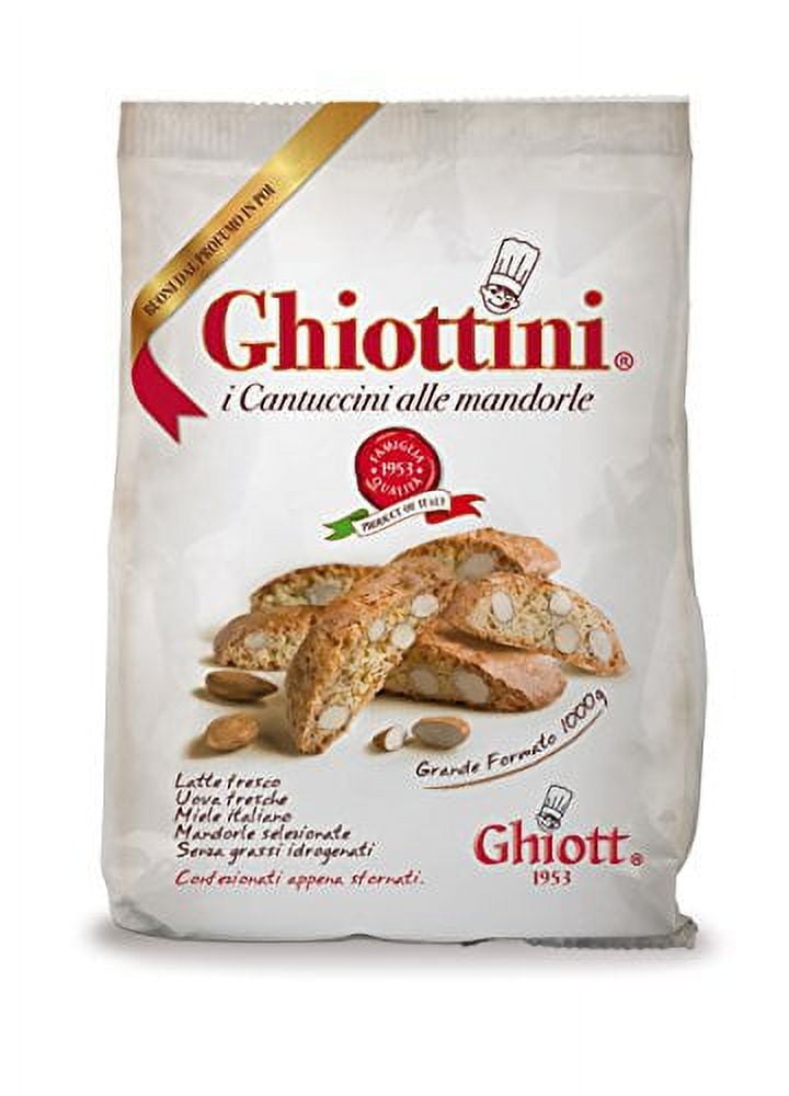 Ghiott Ghiottini Almond Biscotti Cookies 1Killogram (2.2 Pound) Package Italian Import