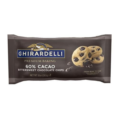 Ghirardelli Premium Baking 60% Cacao Bittersweet Chocolate Chips - 10 oz (Pack of 2)