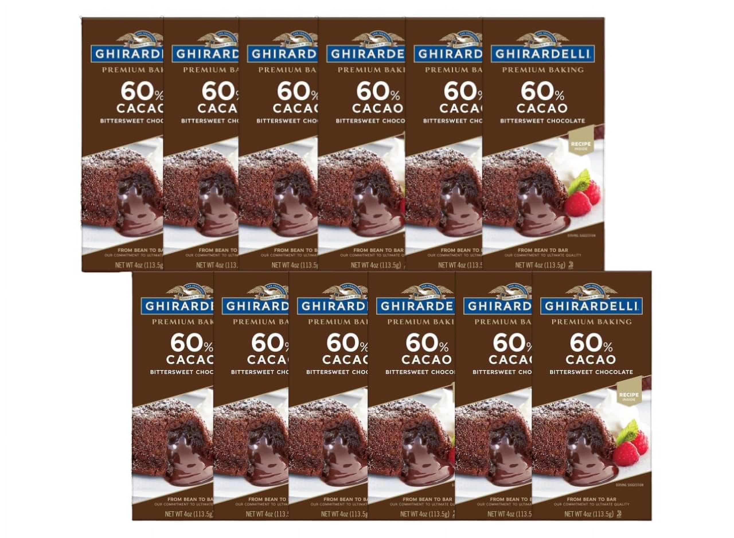 Ghirardelli 60 Cacao Premium Bittersweet Chocolate Baking Bar, 4 OZ (Pack of 12)