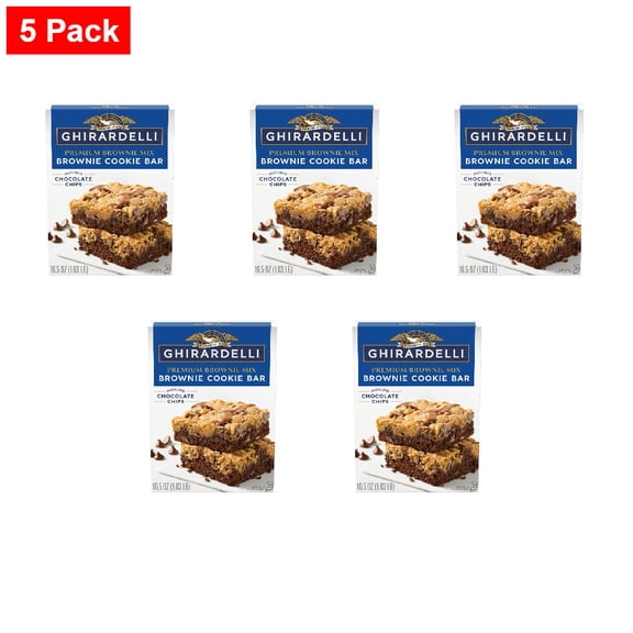 Ghirardelli Brownie Cookie Bar Premium Brownie Mix 16.5 oz - 5 Pack