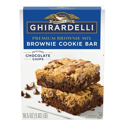 GHIRARDELLI Brownie Cookie Bar, Premium Brownie Mix, 16.5 oz Box
