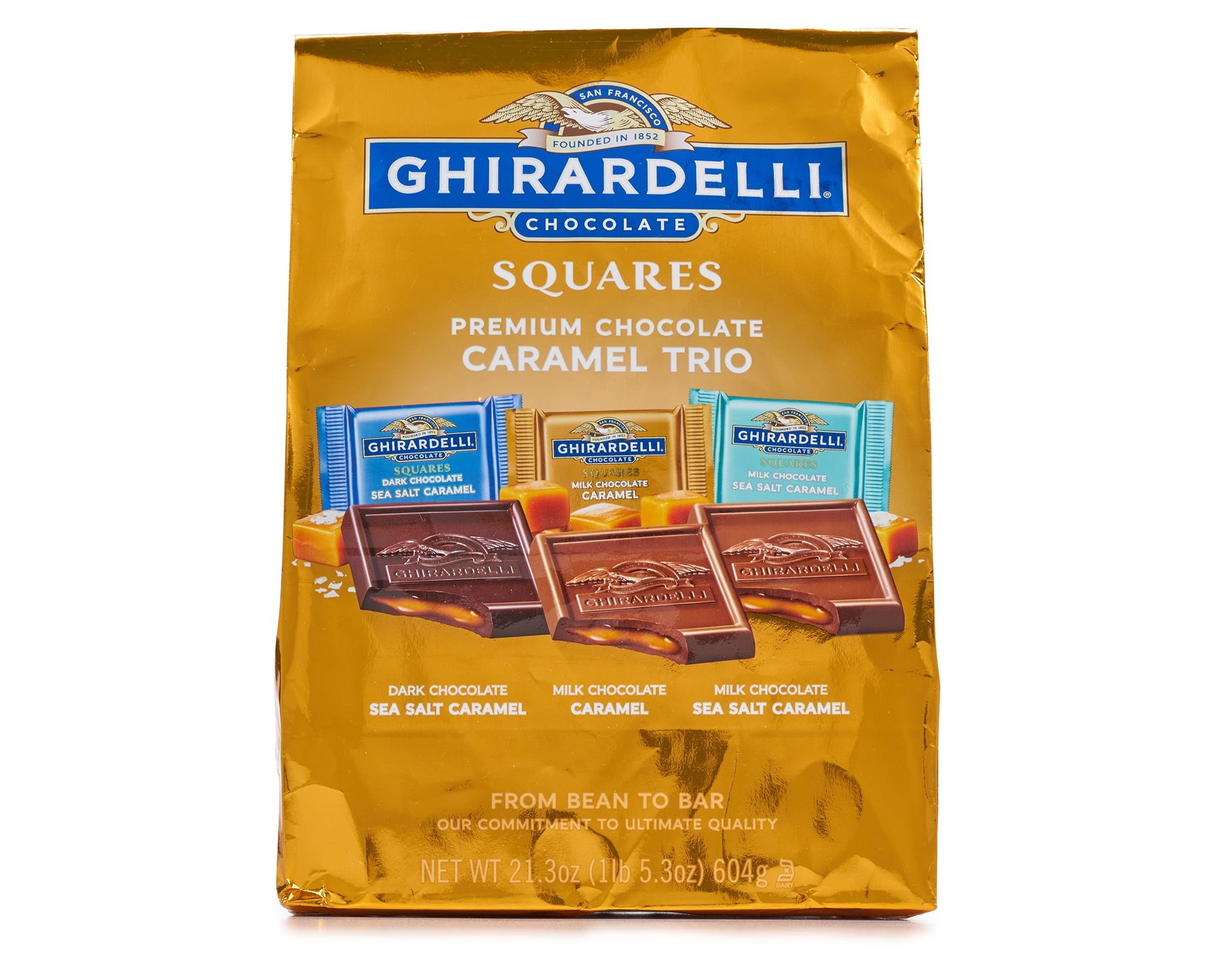 Ghirardelli Caramel Trio Chocolate Assorted Squares 21.3 oz