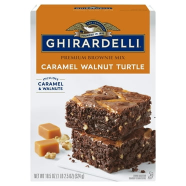 Ghirardelli Caramel Walnut Turtle Premium Brownie Mix, Includes Caramel and Walnuts, 18.5 oz Box