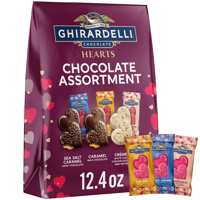 Ghirardelli Chocolate Assortment Hearts , 12.4 oz Bag