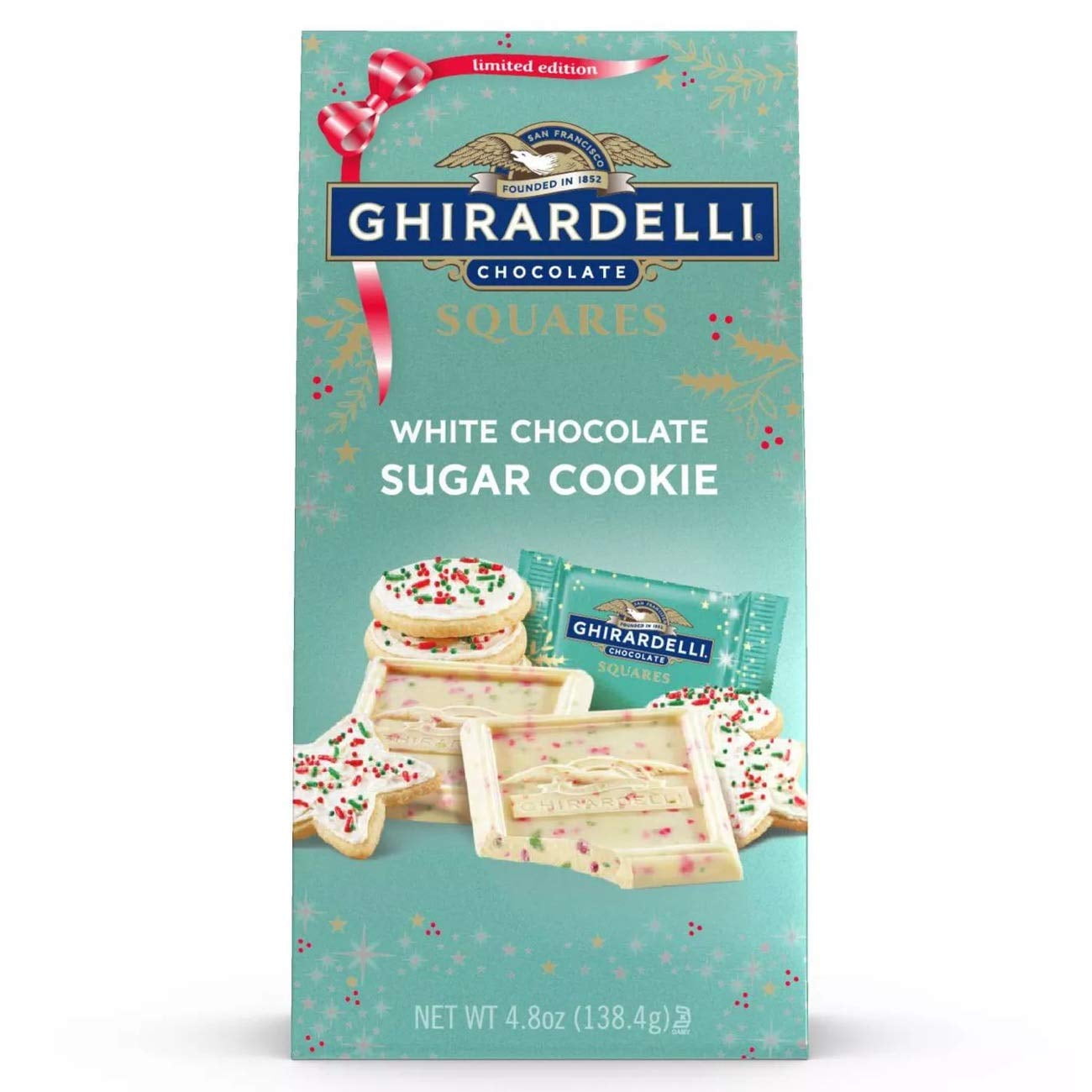 Ghirardelli Chocolate Limited Edition White Chocolate Sugar Cookie Squares Exclusive - (1) 4.8oz Bag