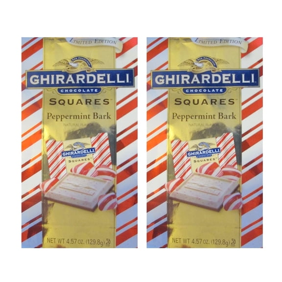 Ghirardelli Chocolate Squares Peppermint Bark with Milk Chocolate, (Pack of 2), 4.57 Ounce