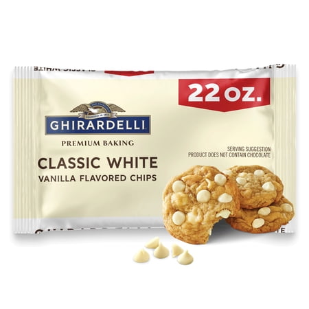 GHIRARDELLI Classic White Vanilla Flavored Premium Baking Chips, 22 oz Bag