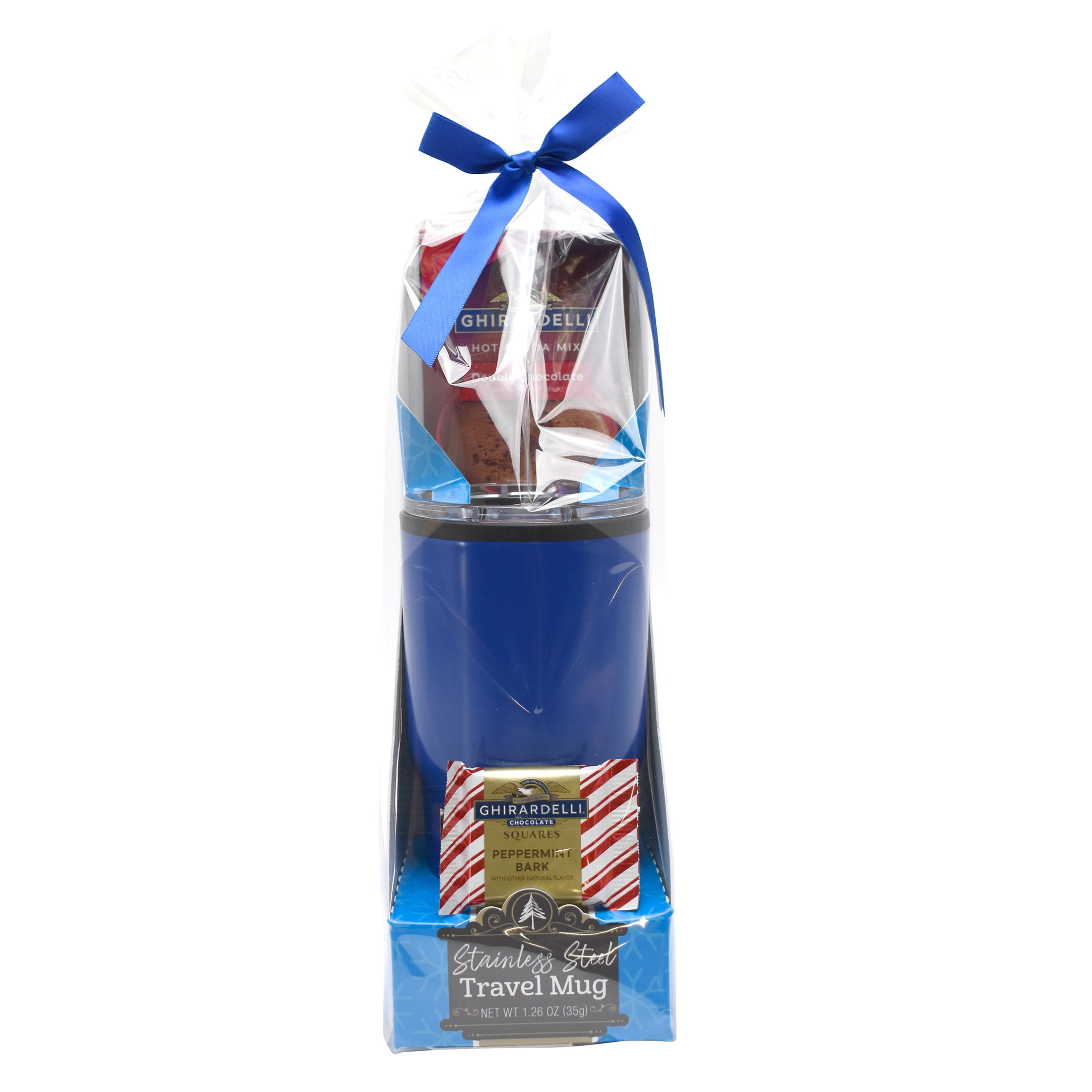 Ghirardelli Cocoa and Chocolate Travel Mug Christmas Gift Set, 1.26oz