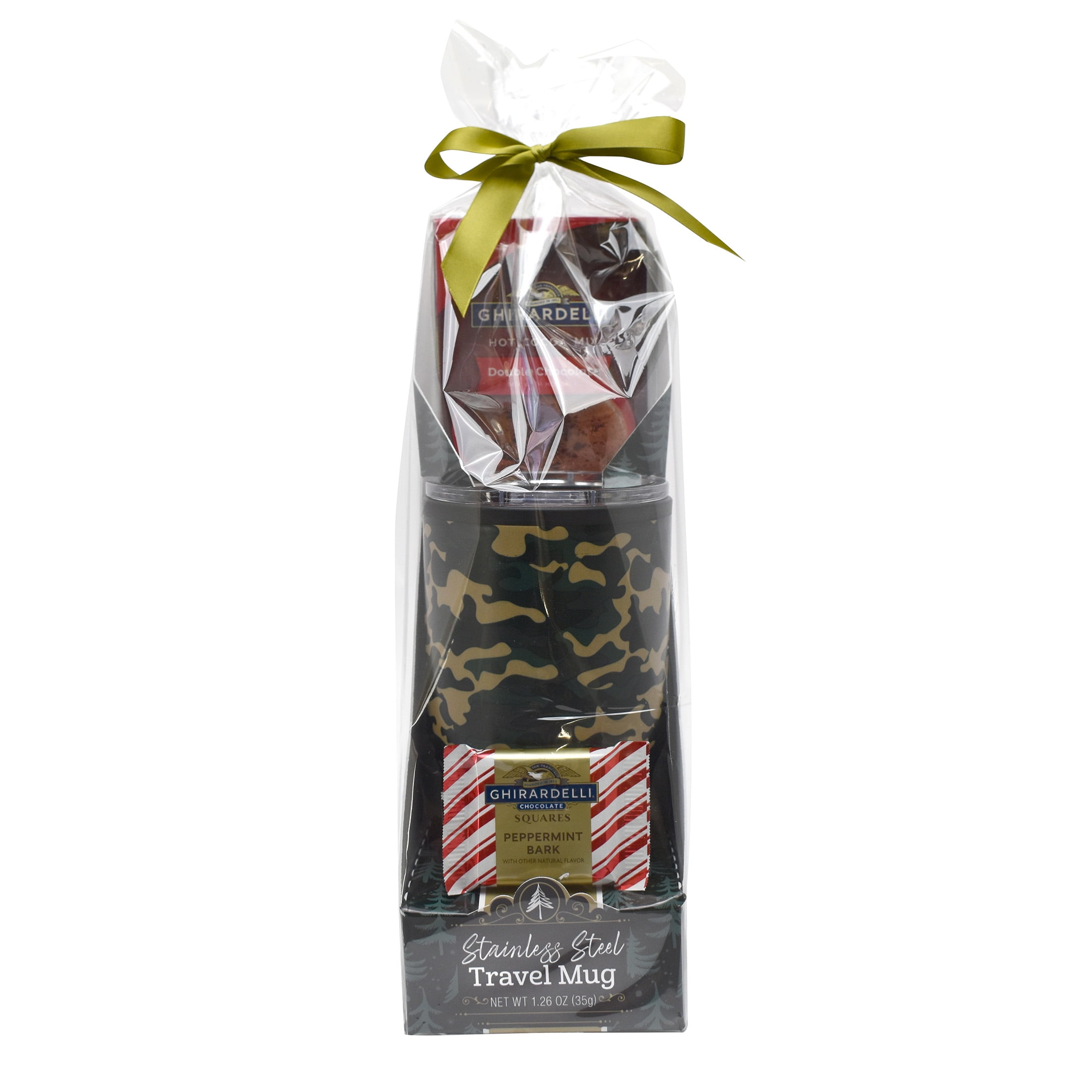 Ghirardelli Cocoa and Chocolate Travel Mug Christmas Gift Set, 1.26oz