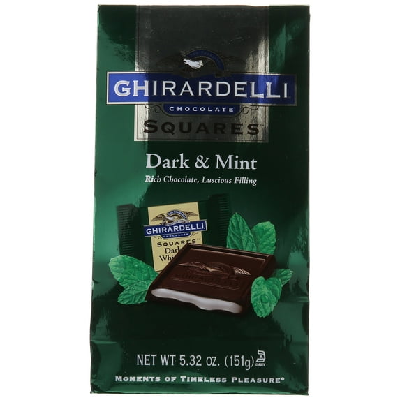 Ghirardelli Dark And Mint Squares Stand Up Bag, 5.32 Ounce Packaging May Vary