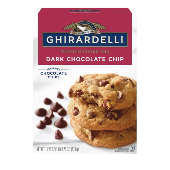 Ghirardelli Dark Chocolate Chip Premium Cookie Mix, 16.75 oz, (4-Pack)