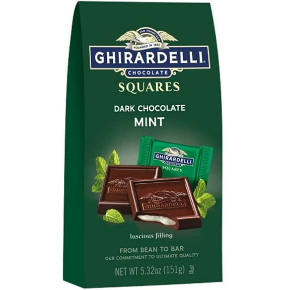 Ghirardelli, Dark Chocolate Mint Filled Squares, 5.32Oz (Pack Of 3)