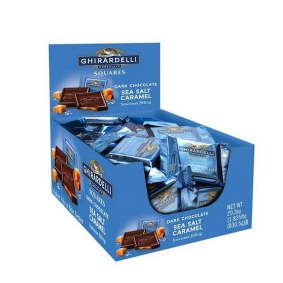 Ghirardelli Dark Chocolate Sea Salt Caramel Squares, .53 Oz 55/Box, 12/case (Pack of 660)