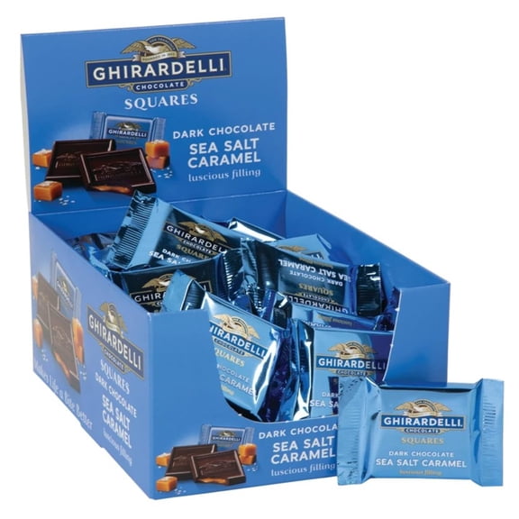 Ghirardelli Dark & Sea Salt Caramel Chocolate Squares, 0.53 Ounce each,( 50 count) Kosher.