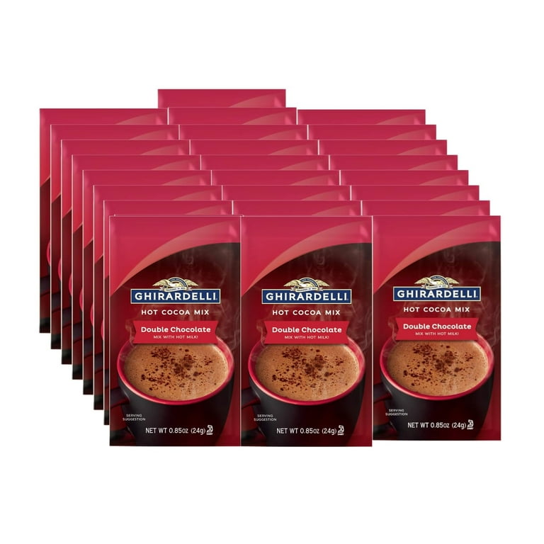 Ghirardelli Double Chocolate Hot Cocoa Mix, 0.85 oz Packets (Pack