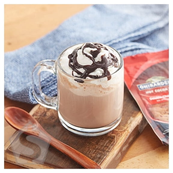 Ghirardelli Double Chocolate Hot Cocoa Mix Packet - 250/Case