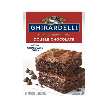 Ghirardelli Double Chocolate Premium Brownie Mix With Chocolate Chips 18 oz (Pack of 12)