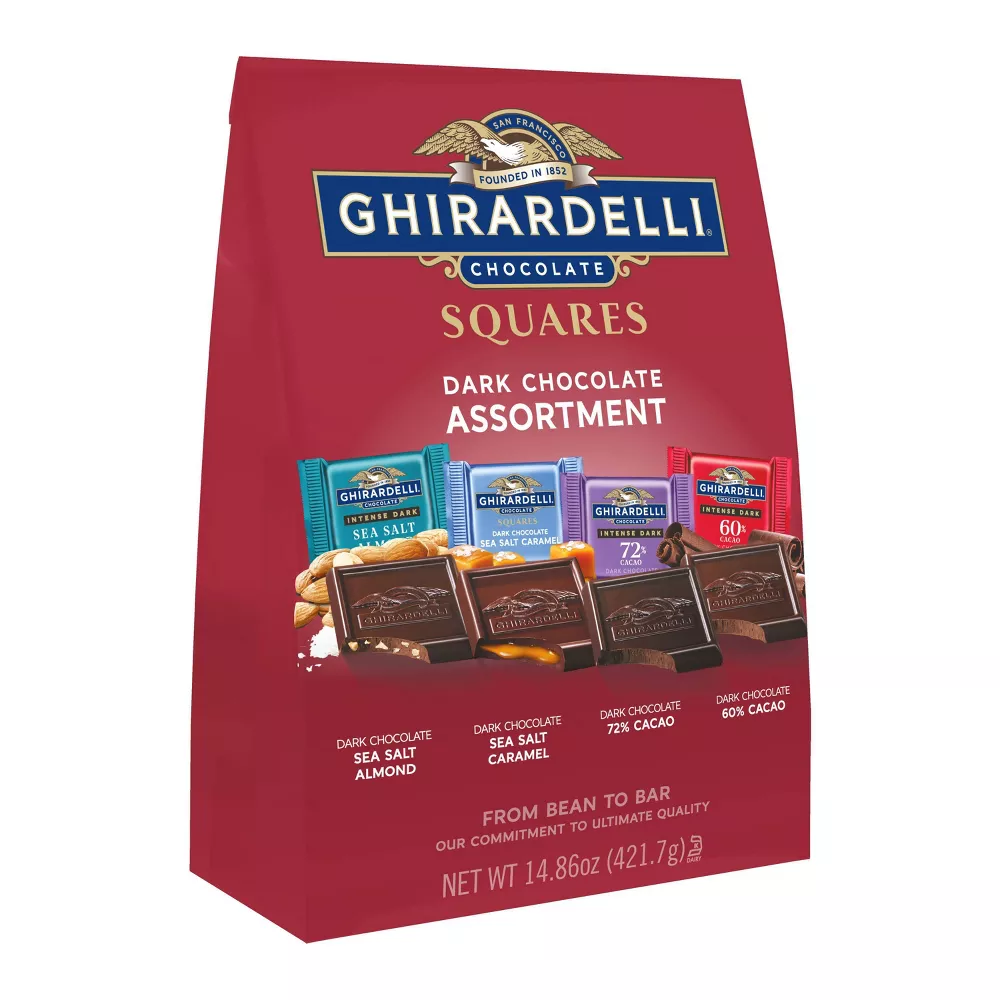 Ghirardelli Extra Large Squares Bag Dark Chocolate Assortment 14.86oz