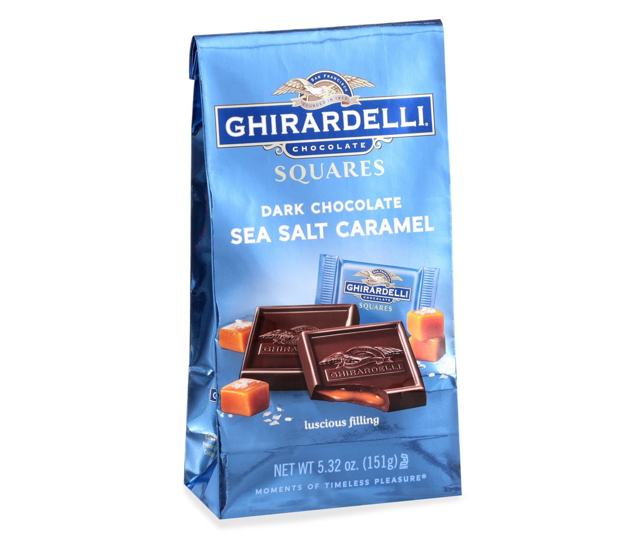 Ghirardelli GHIRARDELLI Dark Chocolate Sea Salt Caramel Squares, 5.32 oz Bag