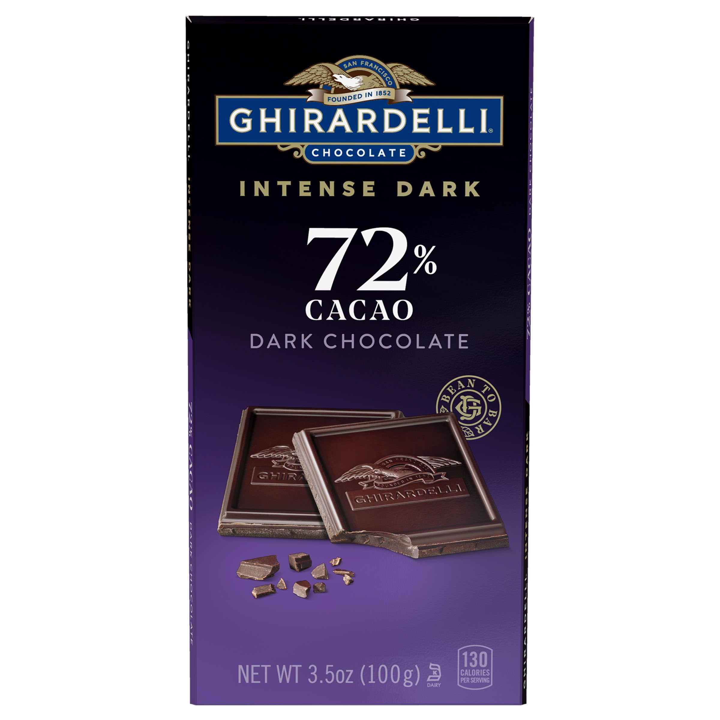 Ghirardelli Intense Dark Chocolate Bar, 72% Cacao, 3.5 Oz Bar Packaging May Vary - Pack of 3