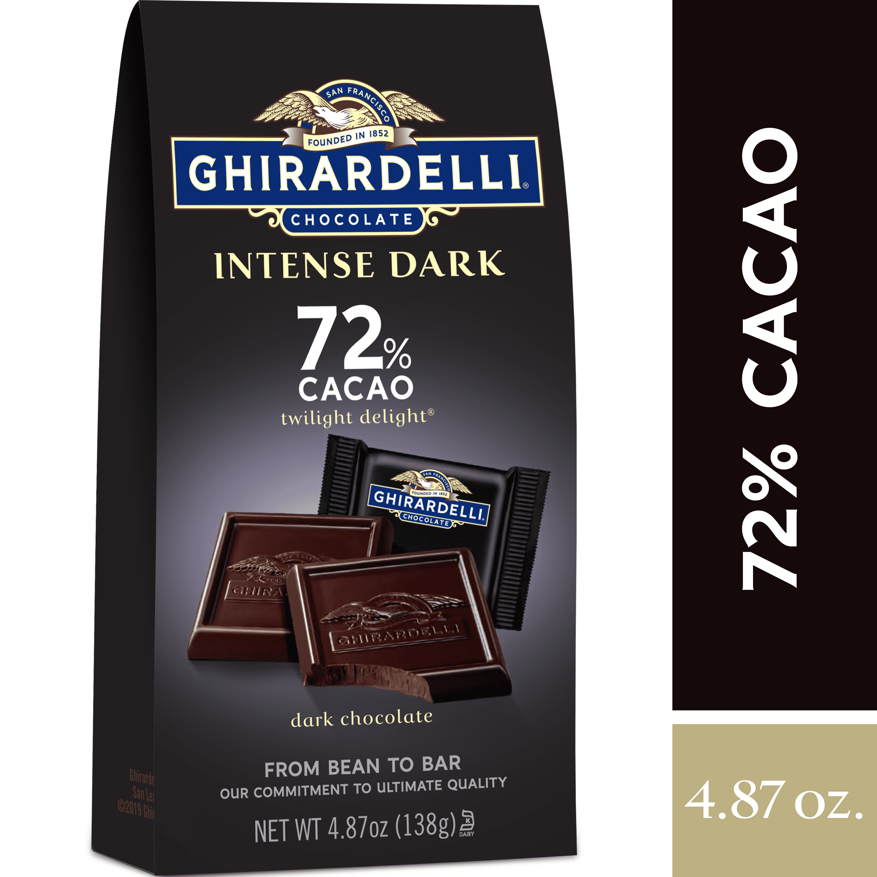  Ghirardelli Intense Dark 72% Cacao Twilight Delight Chocolate  Bar, 3.5 Ounce (Pack of 12) : Grocery & Gourmet Food