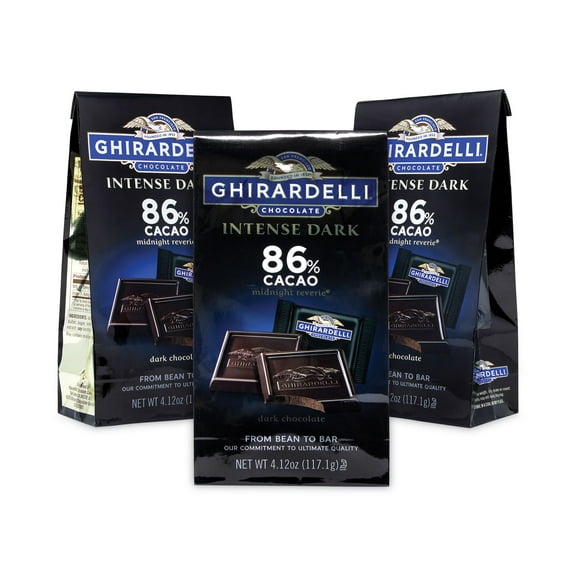 Ghirardelli Intense Dark Midnight Reverie 86% Cacao Singles Bag, 4.12 oz Packs, 3 Count, Ships in 1-3 Business Days