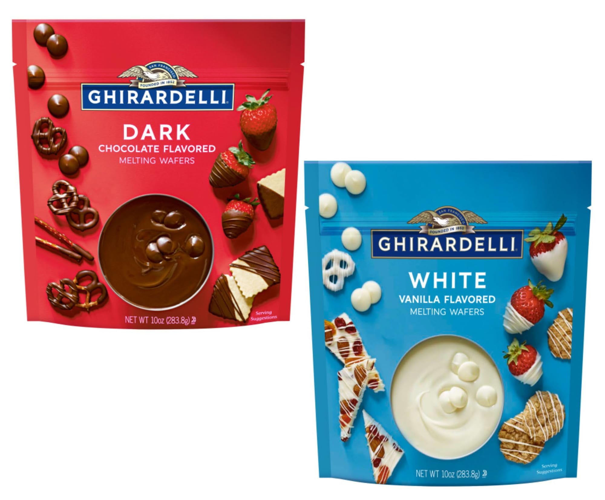 Ghirardelli Melting Wafers Dark Chocolate And White - 10 Ounce ...