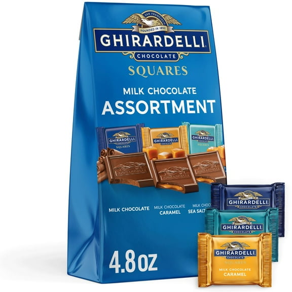Ghirardelli Milk Chocolate Assortment Candy SQUARES Medium Bag - 4.8oz - Pack of 2