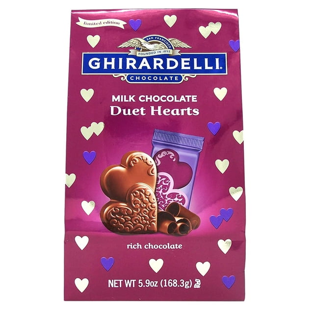 Ghirardelli Milk Chocolate Duet Hearts Easter Basket Filler, 5.9 Ounce