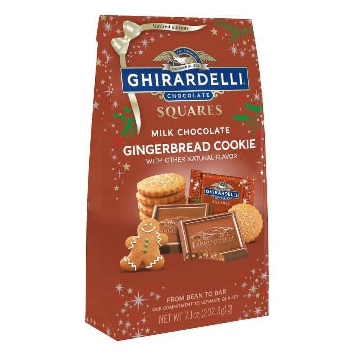 Ghirardelli Milk Chocolate Gingerbread Cookie Squares 7.1 oz Bag