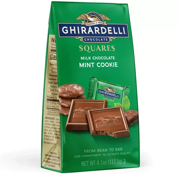 Ghirardelli Milk Chocolate Mint Cookie Squares 4.1oz Bag