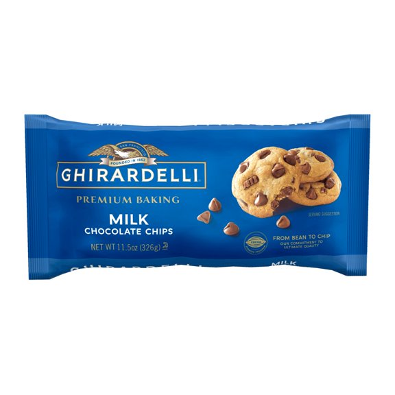 GHIRARDELLI Milk Chocolate Premium Baking Morsels Chips 11.5 oz Bag
