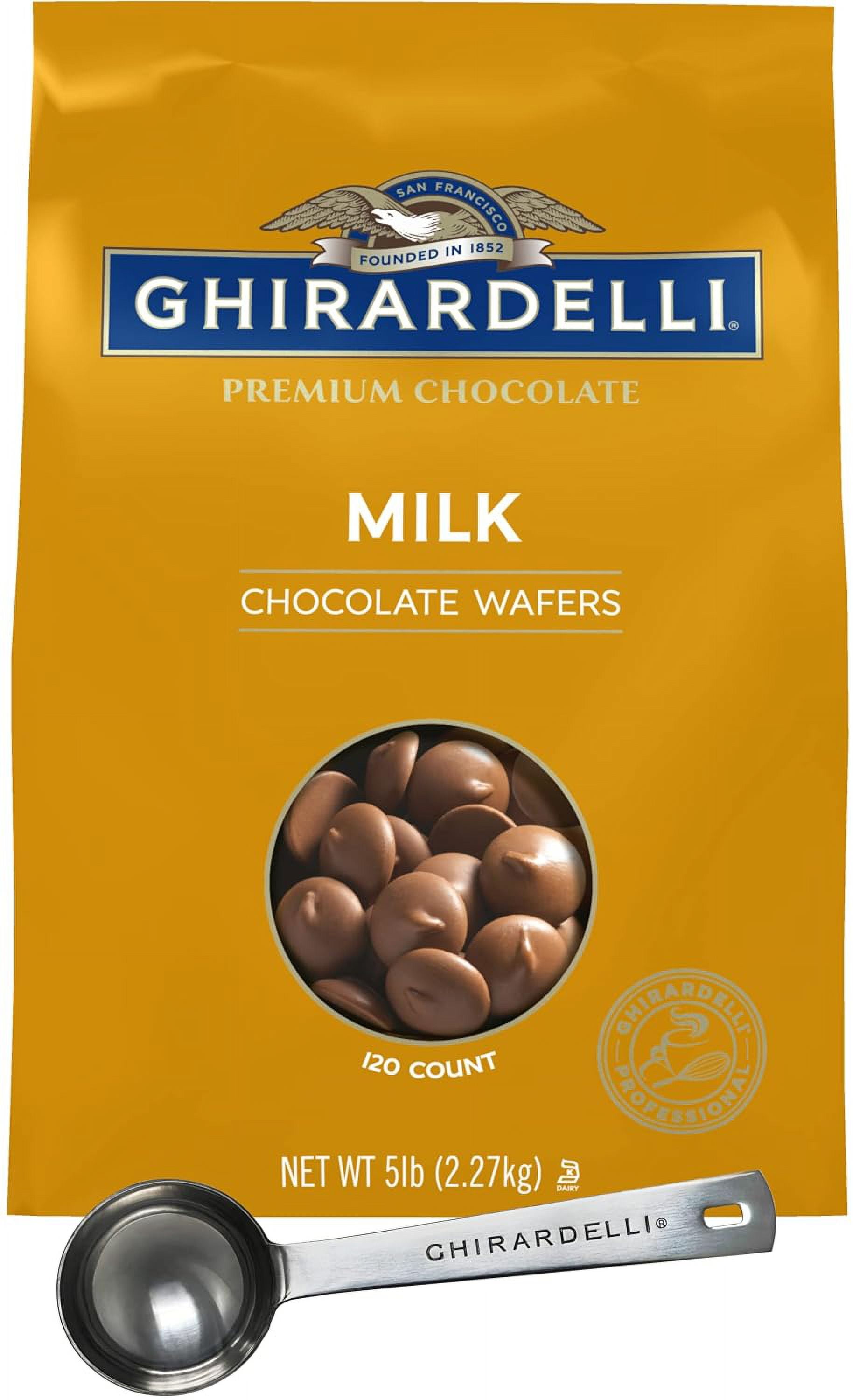 Ghirardelli Milk Chocolate Wafers, 120 count per lb, 5lb Bag with