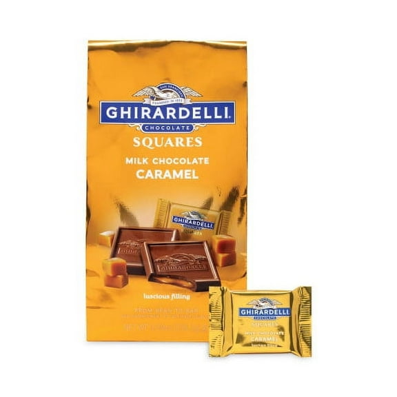 New Ghirardelli Milk Chocolate and Caramel Chocolate Squares, 9.04 oz Bags, 2 Bags/Pack, Ships in 1-3 Business Days