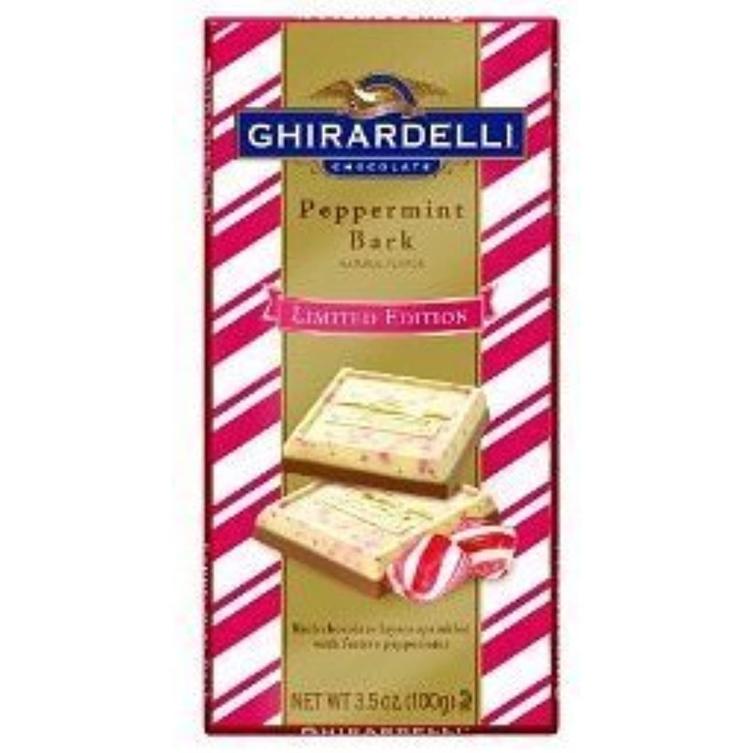 Ghirardelli Peppermint Bark Bar 3.5 Oz (3 Pack) Limited Edition